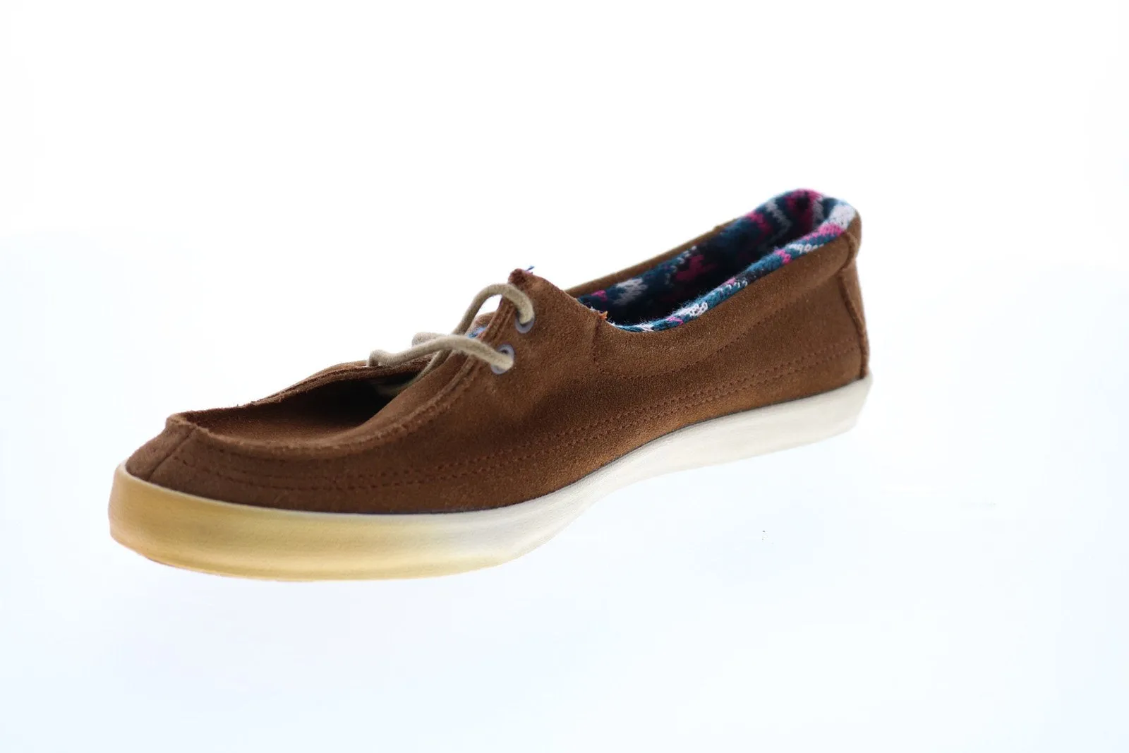 Vans Rata Lo VN-0OK3AJ8 Womens Brown Suede Lace Up Loafer Flats Shoes