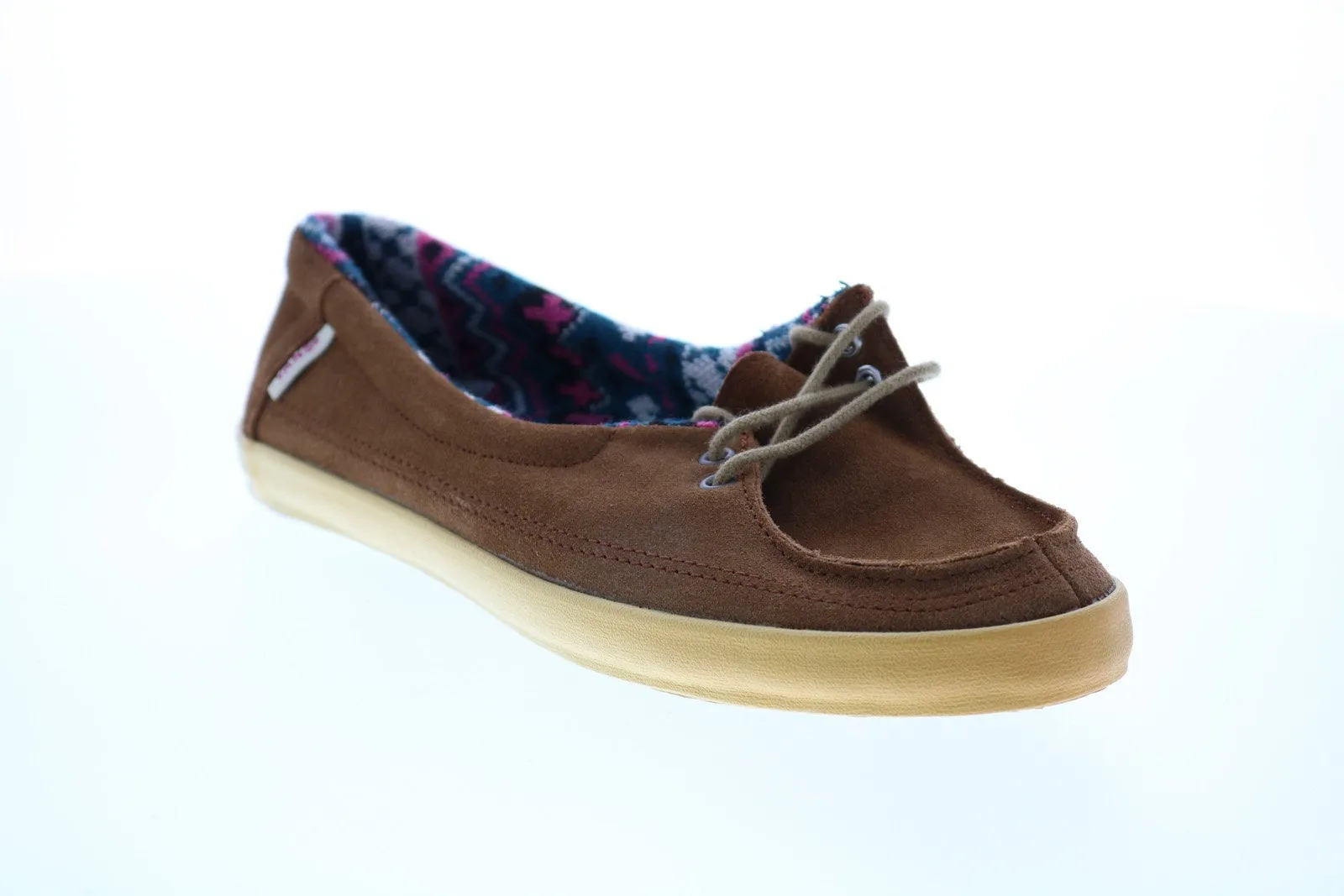Vans Rata Lo VN-0OK3AJ8 Womens Brown Suede Lace Up Loafer Flats Shoes