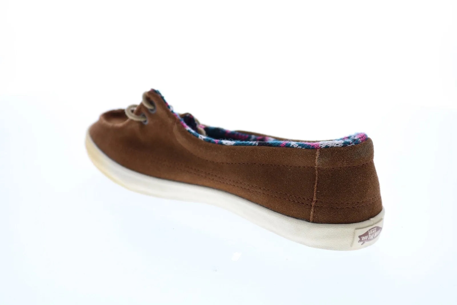 Vans Rata Lo VN-0OK3AJ8 Womens Brown Suede Lace Up Loafer Flats Shoes