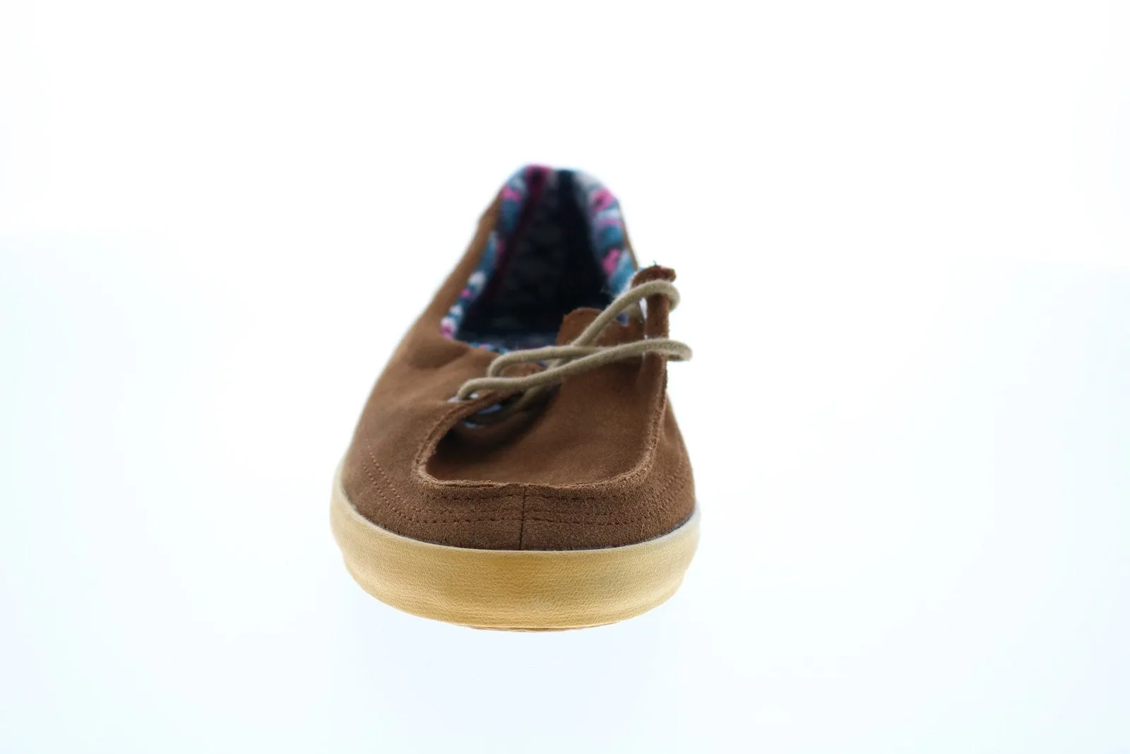 Vans Rata Lo VN-0OK3AJ8 Womens Brown Suede Lace Up Loafer Flats Shoes