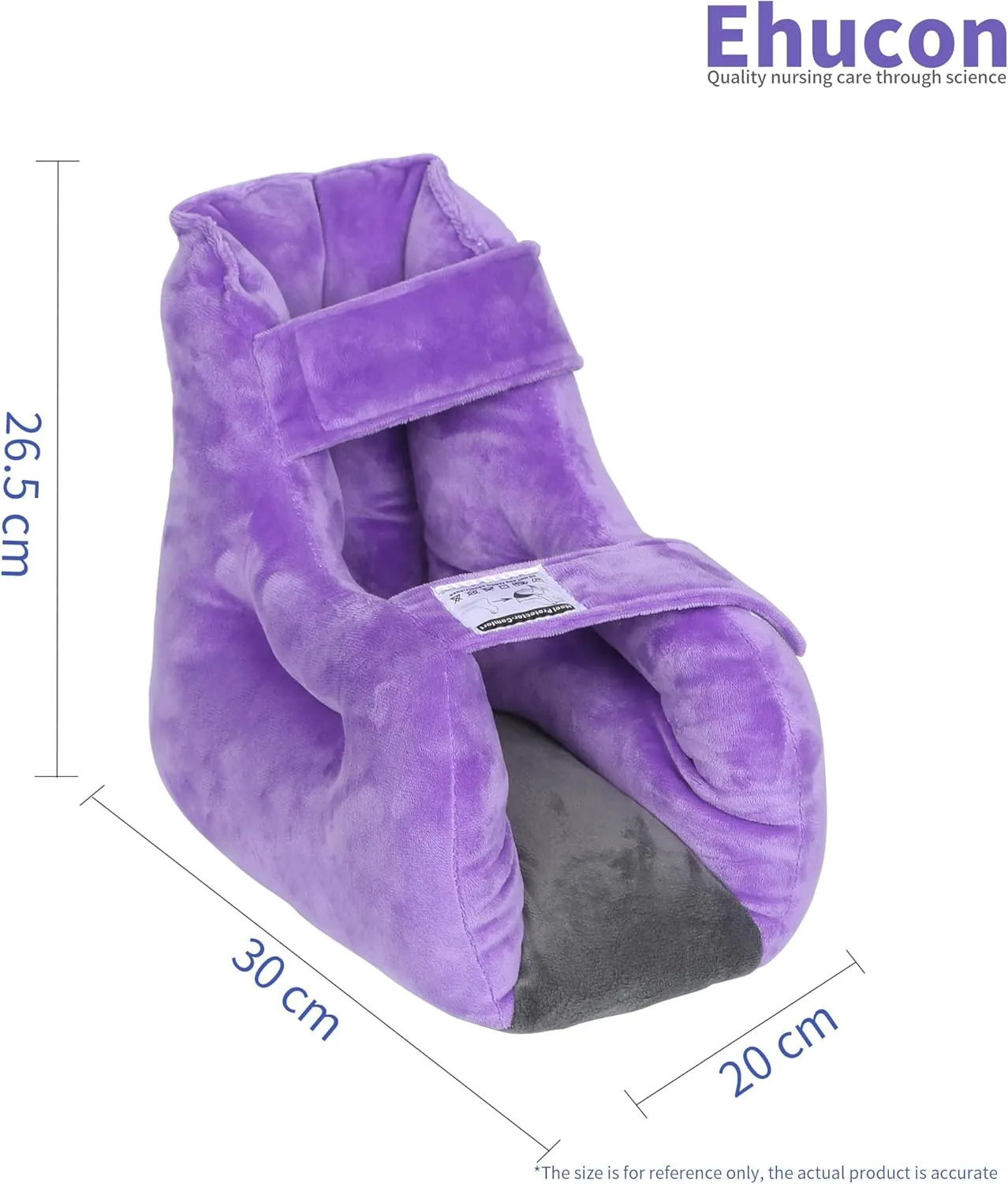 Velvet Heel Protector for Pressure Sores,Foot Pillow for Elderly/Bedridden Patients to Relief Heel Pain from Ulcers/Bedsore(Purple-Pack of 1)