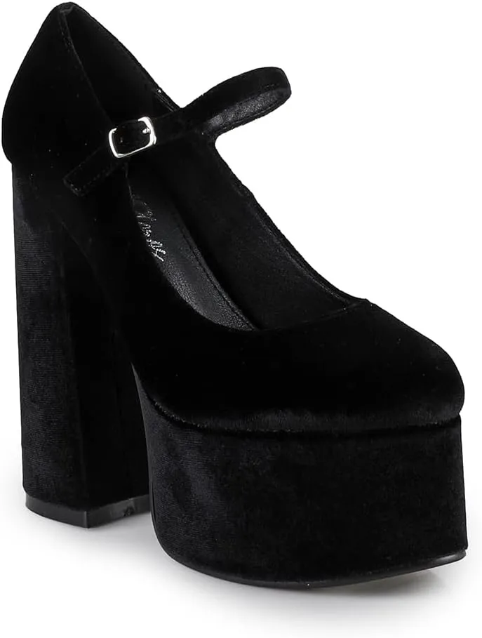 Velvet Jaco-01 Women's Platform Block Heel Mary Jane Pumps