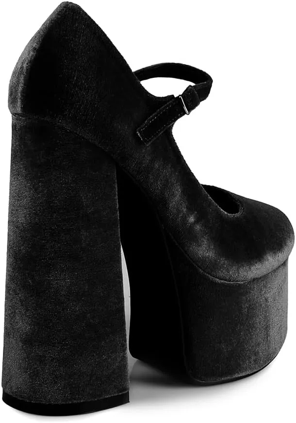Velvet Jaco-01 Women's Platform Block Heel Mary Jane Pumps