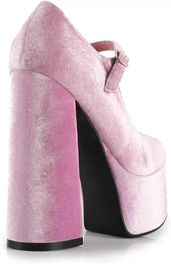 Velvet Jaco-01 Women's Platform Block Heel Mary Jane Pumps