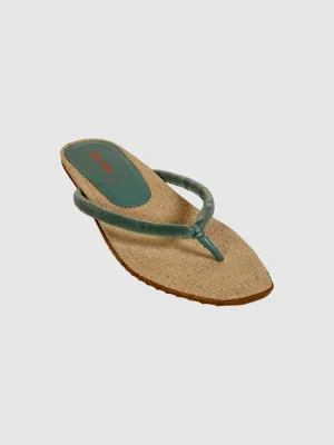 Velvet Thong Strap Slides - Size 35.5