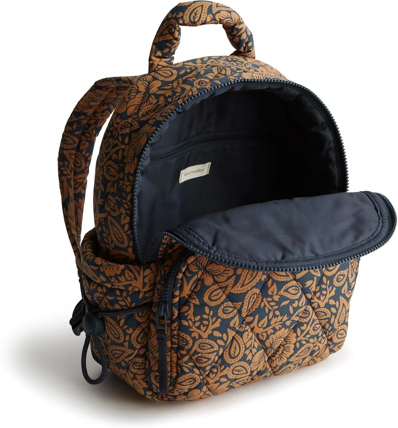 Vera Bradley Featherweight Small Banbury Backpack, Lotus Montage Roasted Pecan