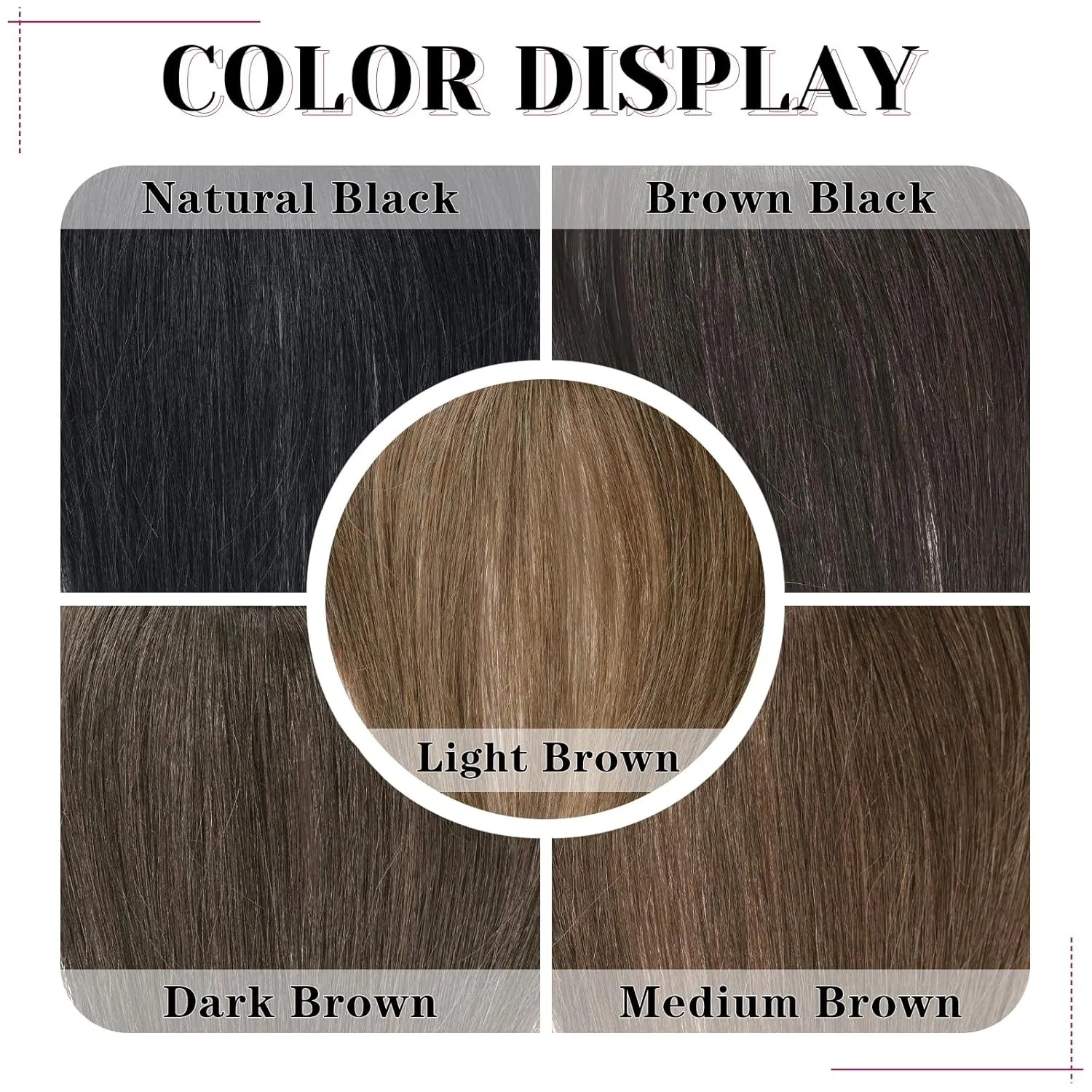 VERNA Hair Toppers for Women Real Human Hair 360°3D Cover Bangs Hair Clip,100% Real Human Hair Brown Black Clip in Bangs,Hair pieces Clip on Bangs for Daily Wear(5 * 9.5)