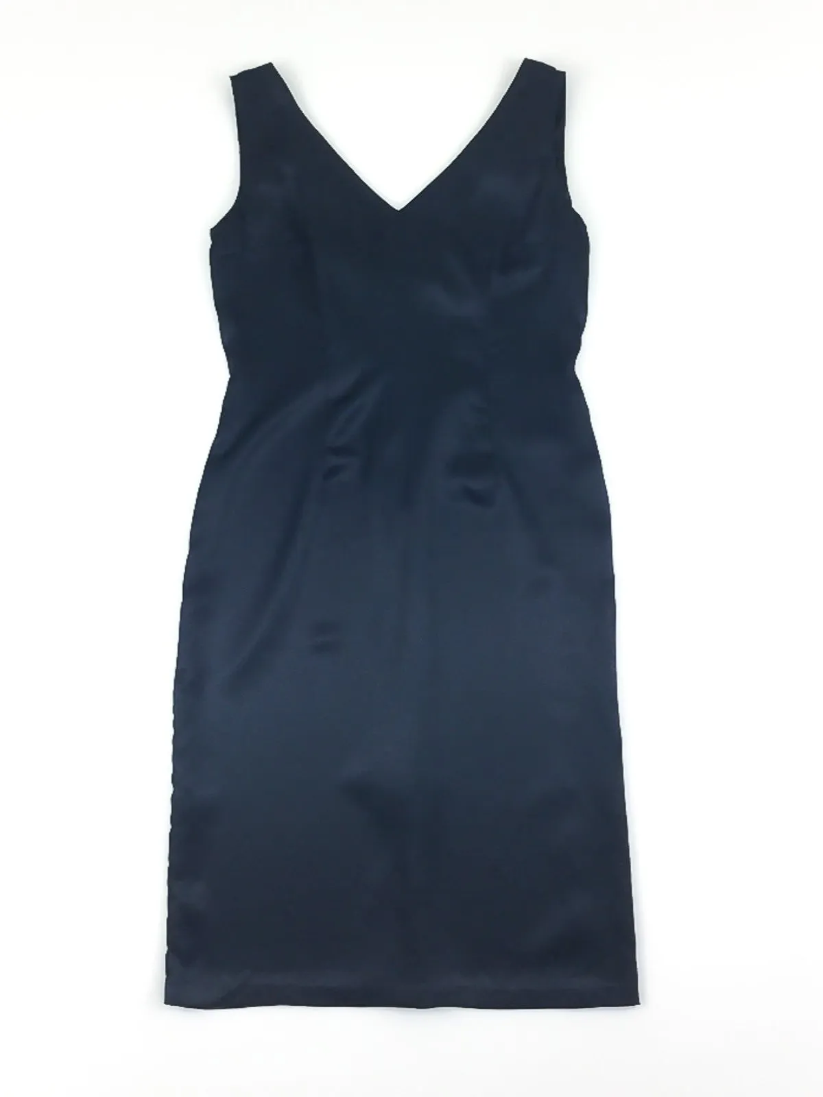 Vintage 90's black satin v-neck sleeveless dress