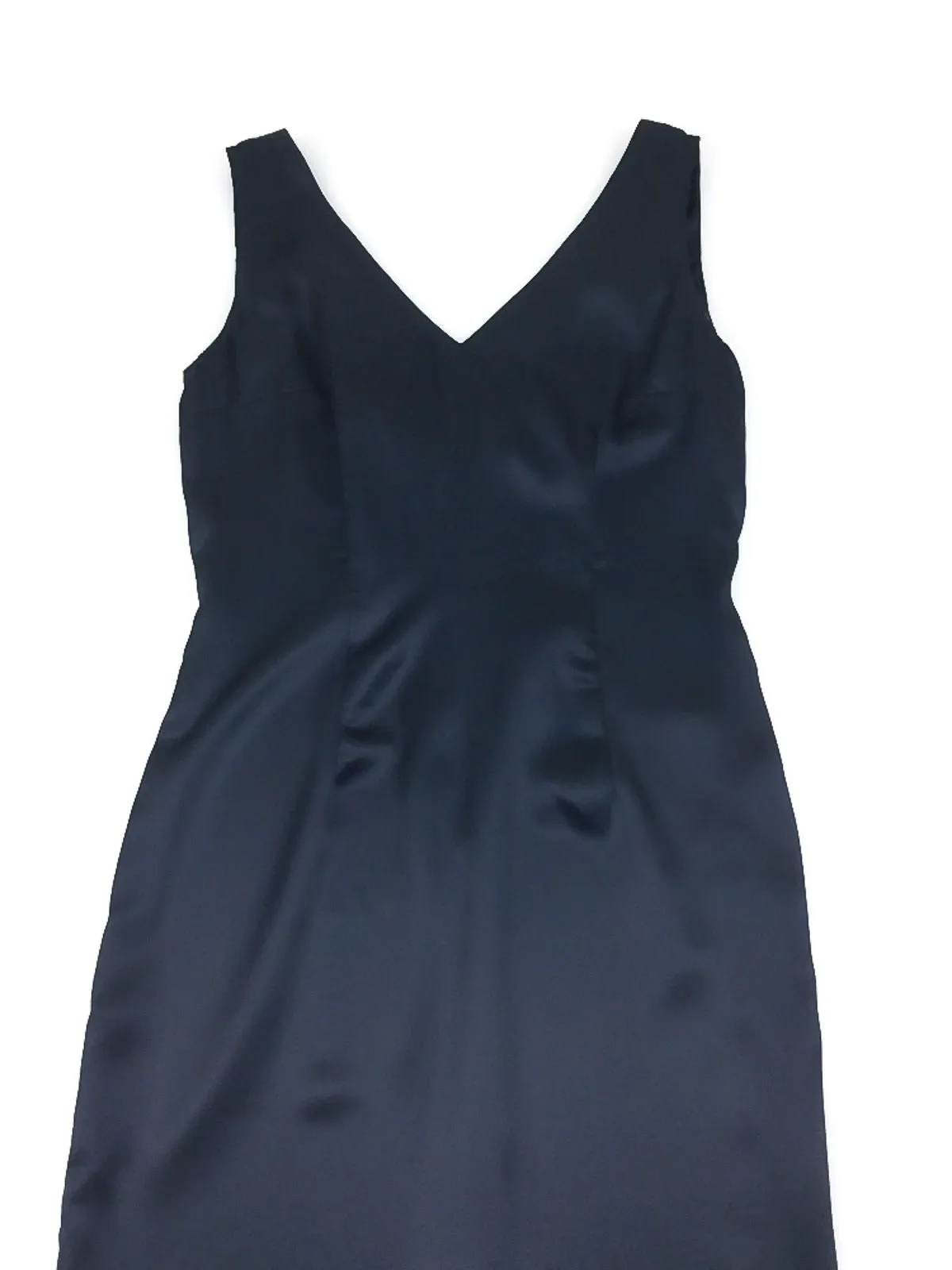 Vintage 90's black satin v-neck sleeveless dress