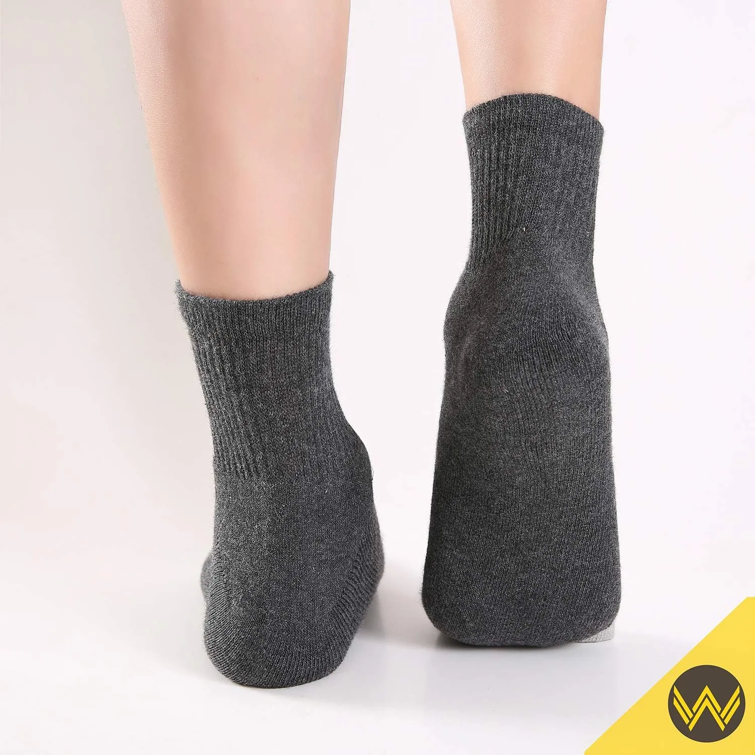 WANDER Men's Athletic Ankle Socks 3/8 Pairs Thick Cushion Running Socks for Men&Women Cotton Socks 6-9/9-12/12-15