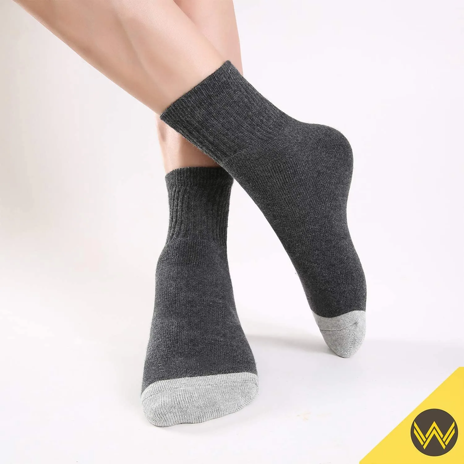 WANDER Men's Athletic Ankle Socks 3/8 Pairs Thick Cushion Running Socks for Men&Women Cotton Socks 6-9/9-12/12-15