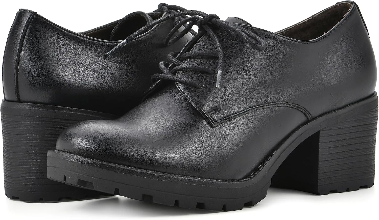 WHITE MOUNTAIN Women's Shoes Bourbons Block Heel Oxford Loafer