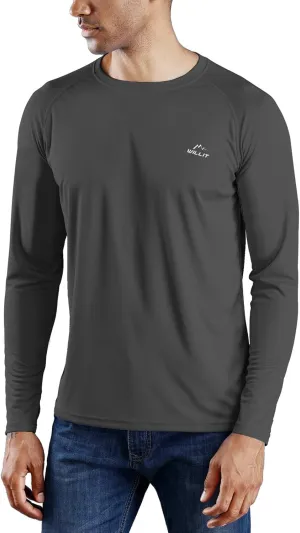 Willit Men's Rash Guard Swim Shirts UPF 50  Long Sleeve Shirts Sun Protection SPF Hiking Fishing UV Shirt