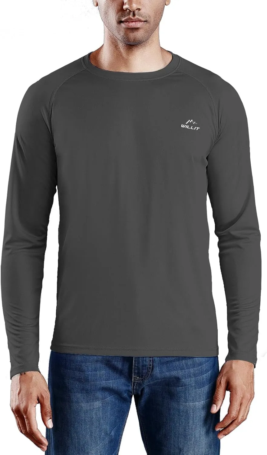 Willit Men's Rash Guard Swim Shirts UPF 50  Long Sleeve Shirts Sun Protection SPF Hiking Fishing UV Shirt