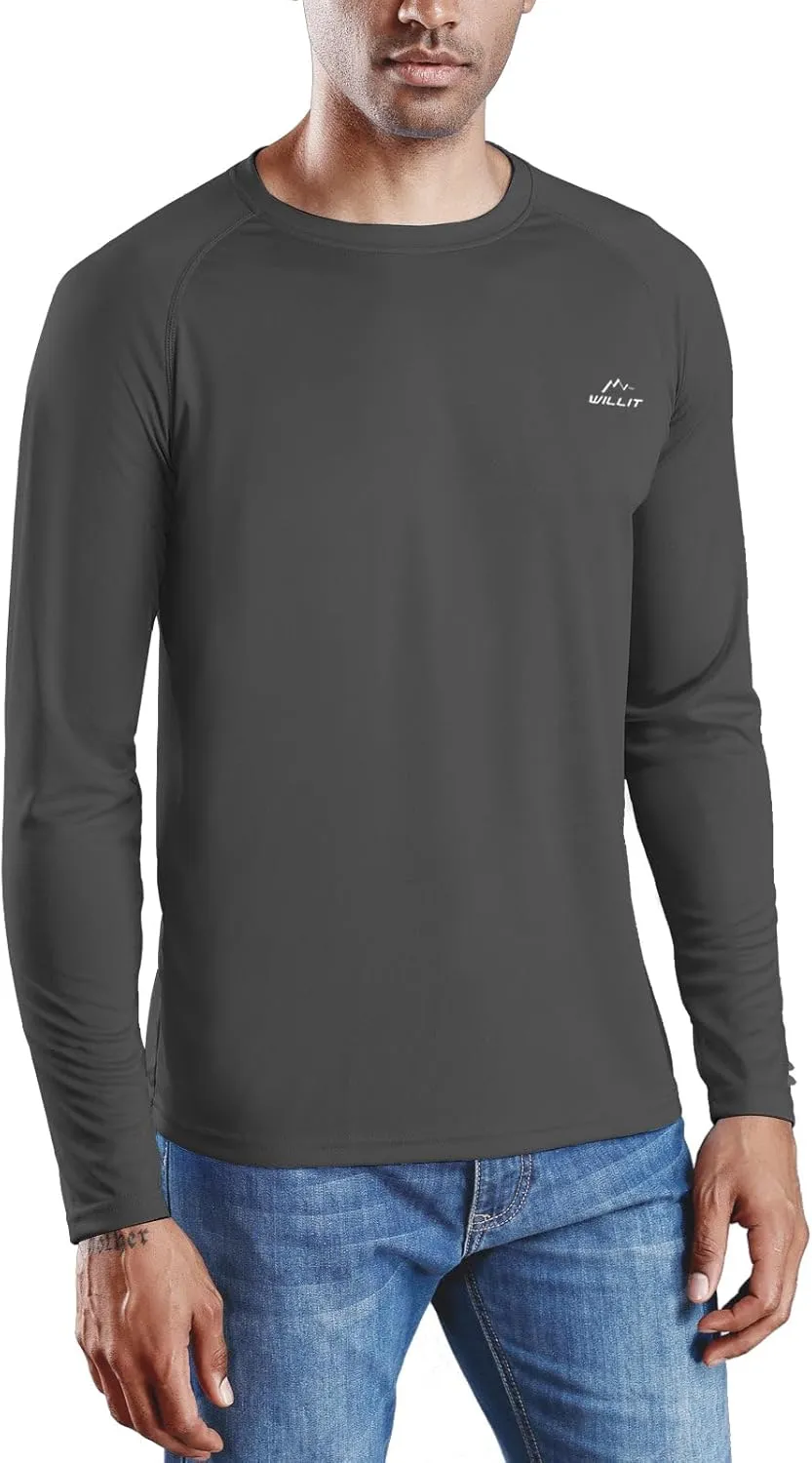 Willit Men's Rash Guard Swim Shirts UPF 50  Long Sleeve Shirts Sun Protection SPF Hiking Fishing UV Shirt