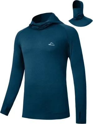 Willit Men's Sun Protection Hoodie UPF 50  Fishing Hiking Shirt Long Sleeve SPF UV Shirt Rash Guard Lightweight