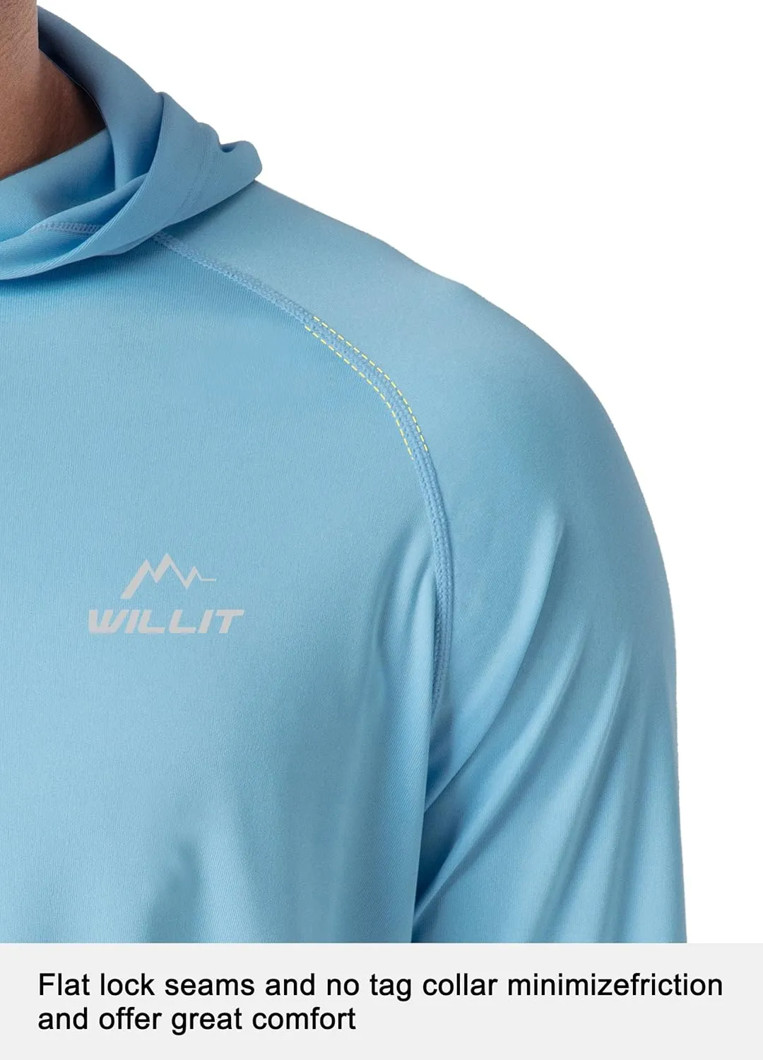 Willit Men's Sun Shirts UPF 50  Rash Guard Long Sleeve Sun Protection Hoodie SPF UV Fishing Lightweight Athletic Running