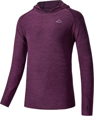 Willit Men's Sun Shirts UPF 50  Rash Guard Long Sleeve Sun Protection Hoodie SPF UV Fishing Lightweight Athletic Running
