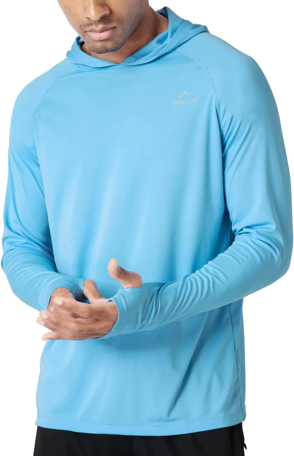 Willit Men's Sun Shirts UPF 50  Rash Guard Long Sleeve Sun Protection Hoodie SPF UV Fishing Lightweight Athletic Running