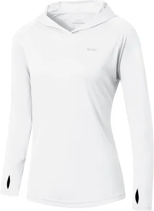 Willit Women's UPF 50  Sun Protection Hoodie SPF Shirt long sleeve Hiking Fishing Outdoor Shirt Lightweight Hoodie