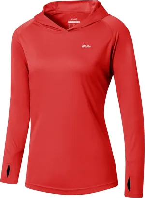 Willit Women's UPF 50  Sun Protection Hoodie SPF Shirt long sleeve Hiking Fishing Outdoor Shirt Lightweight Hoodie