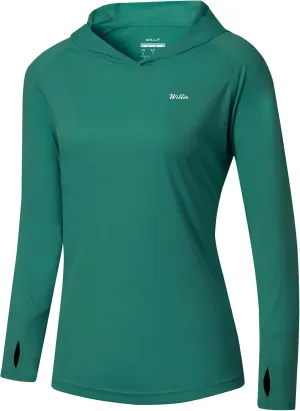 Willit Women's UPF 50  Sun Protection Hoodie SPF Shirt long sleeve Hiking Fishing Outdoor Shirt Lightweight Hoodie