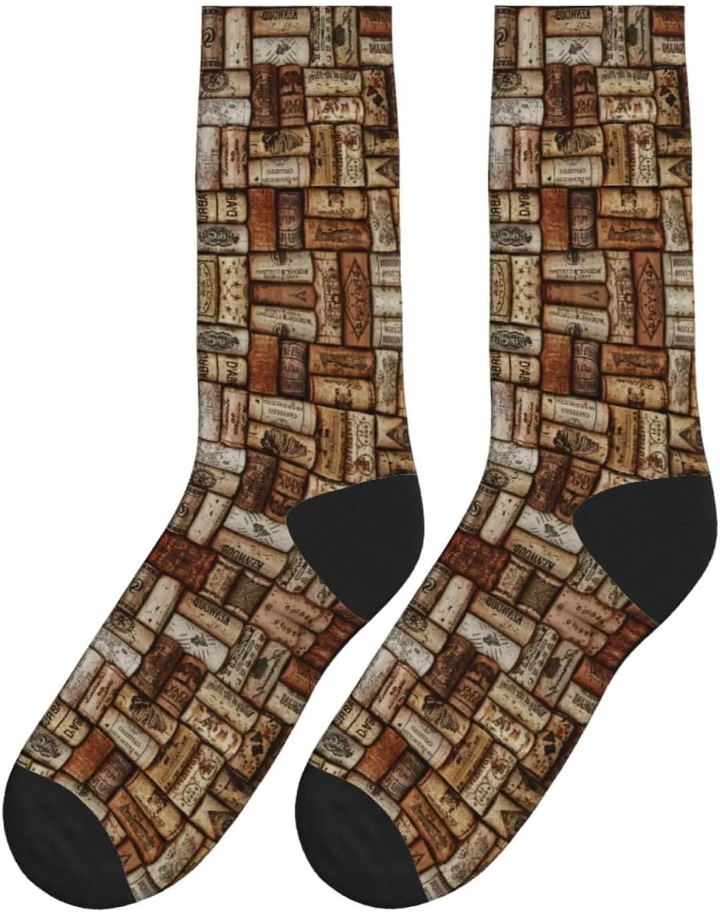 Wine Cork Women Men Mid Tube Crew Socks Athletic Running Socks Sport Wicking Suitable Gym Hiking