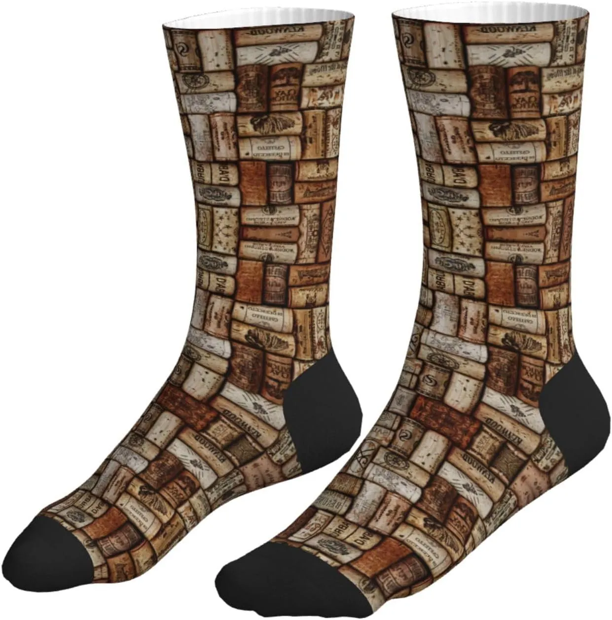 Wine Cork Women Men Mid Tube Crew Socks Athletic Running Socks Sport Wicking Suitable Gym Hiking