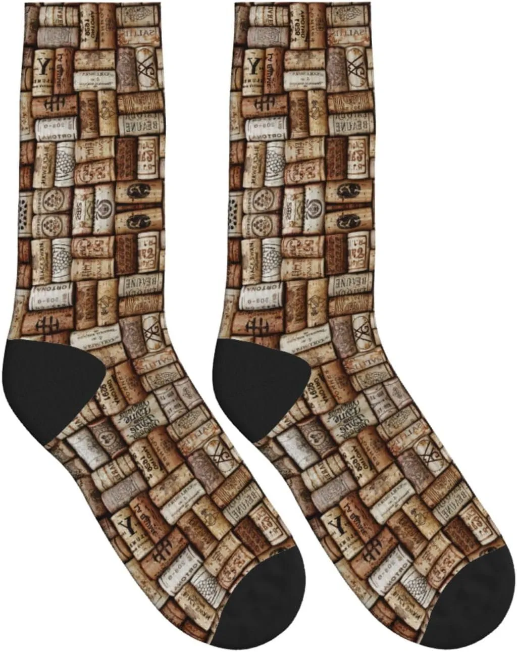 Wine Cork Women Men Mid Tube Crew Socks Athletic Running Socks Sport Wicking Suitable Gym Hiking