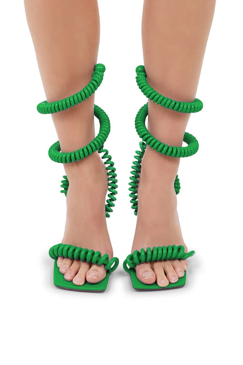 WIRE STRETCH 90MM SANDAL | GRASS