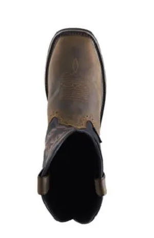 Wolverine Black/Brown Men's Rancher Waterproof Steel-Toe Wellington Work Boot W10765