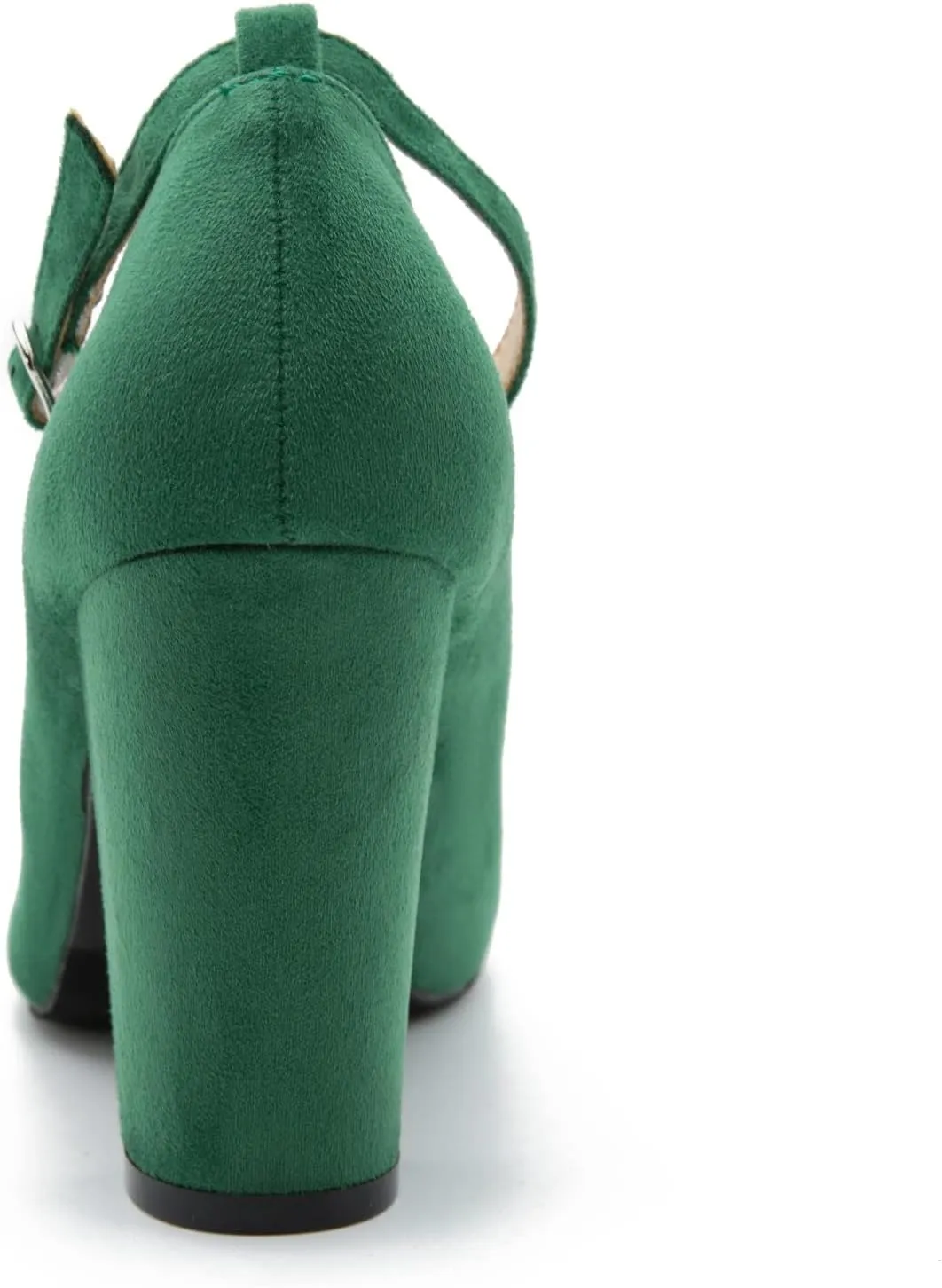 Women's Ankle Strap Pumps Closed Toe Block High Heel Round Toe Mary Jane Shoes