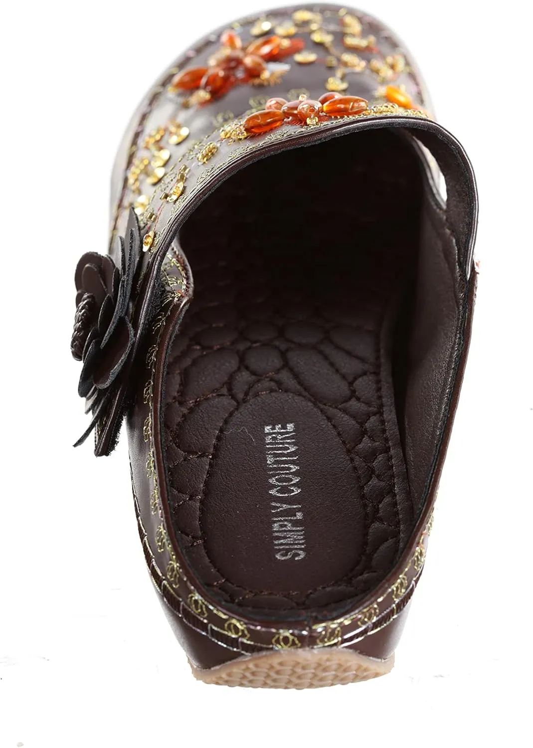 Women's Beaded Embroided Floral Mary Jane Shoes