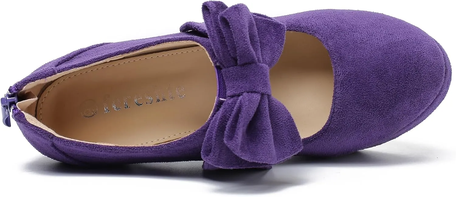 Women's Bow Heels Mary Jane High Heel Closed Toe Platform Vintage Dress Pumps