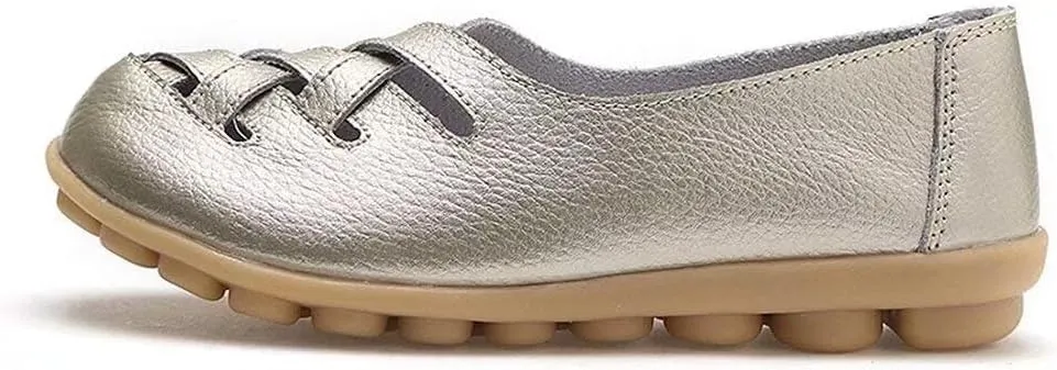 Women's Cowhide Leather Loafers Flats Sandals Slip-On