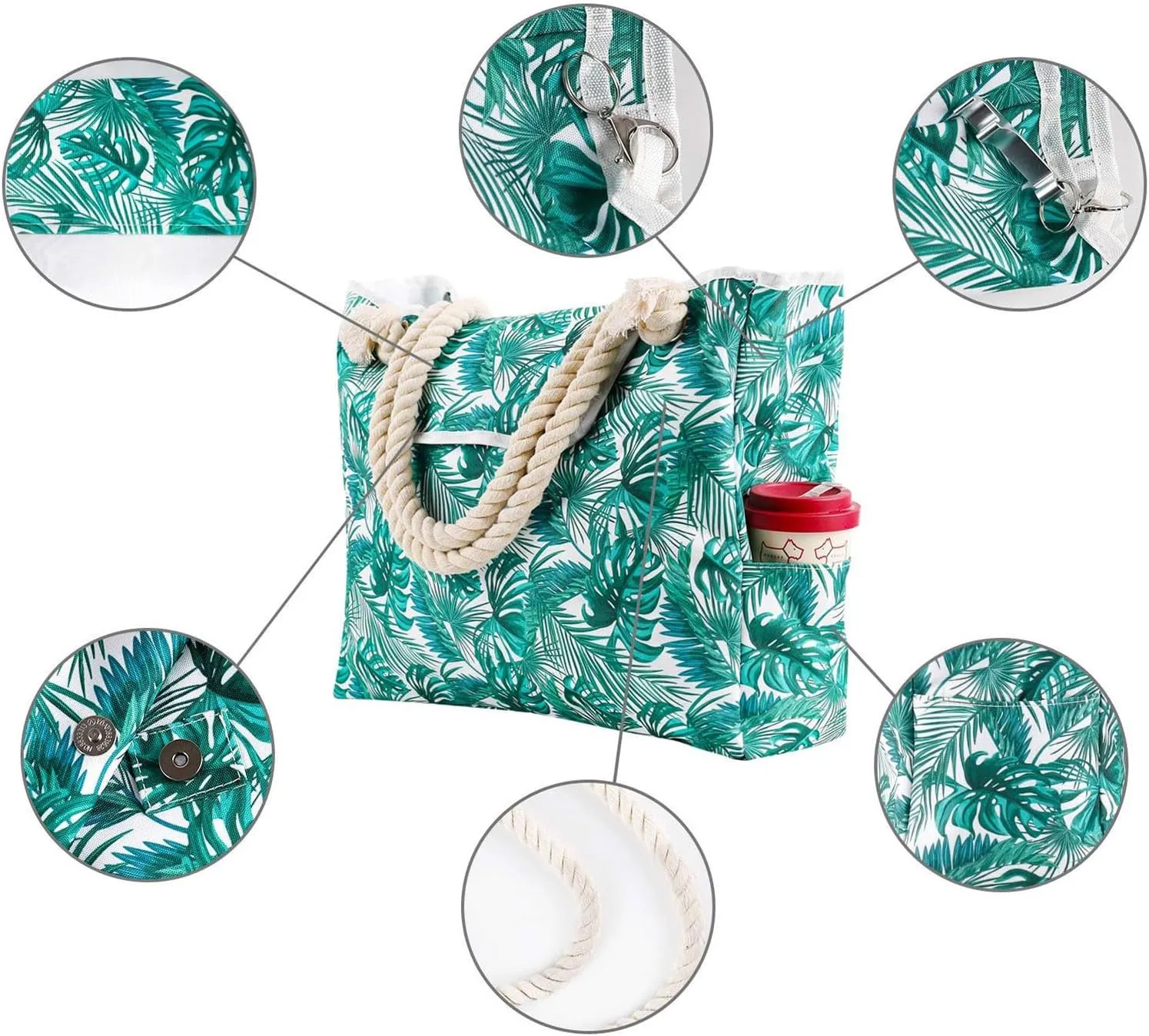 Women's Foreign Trade Multifunctional Single Shoulder Canvas Shopping Bag Leisure Vacation Beach Bag (Blue, One Size)