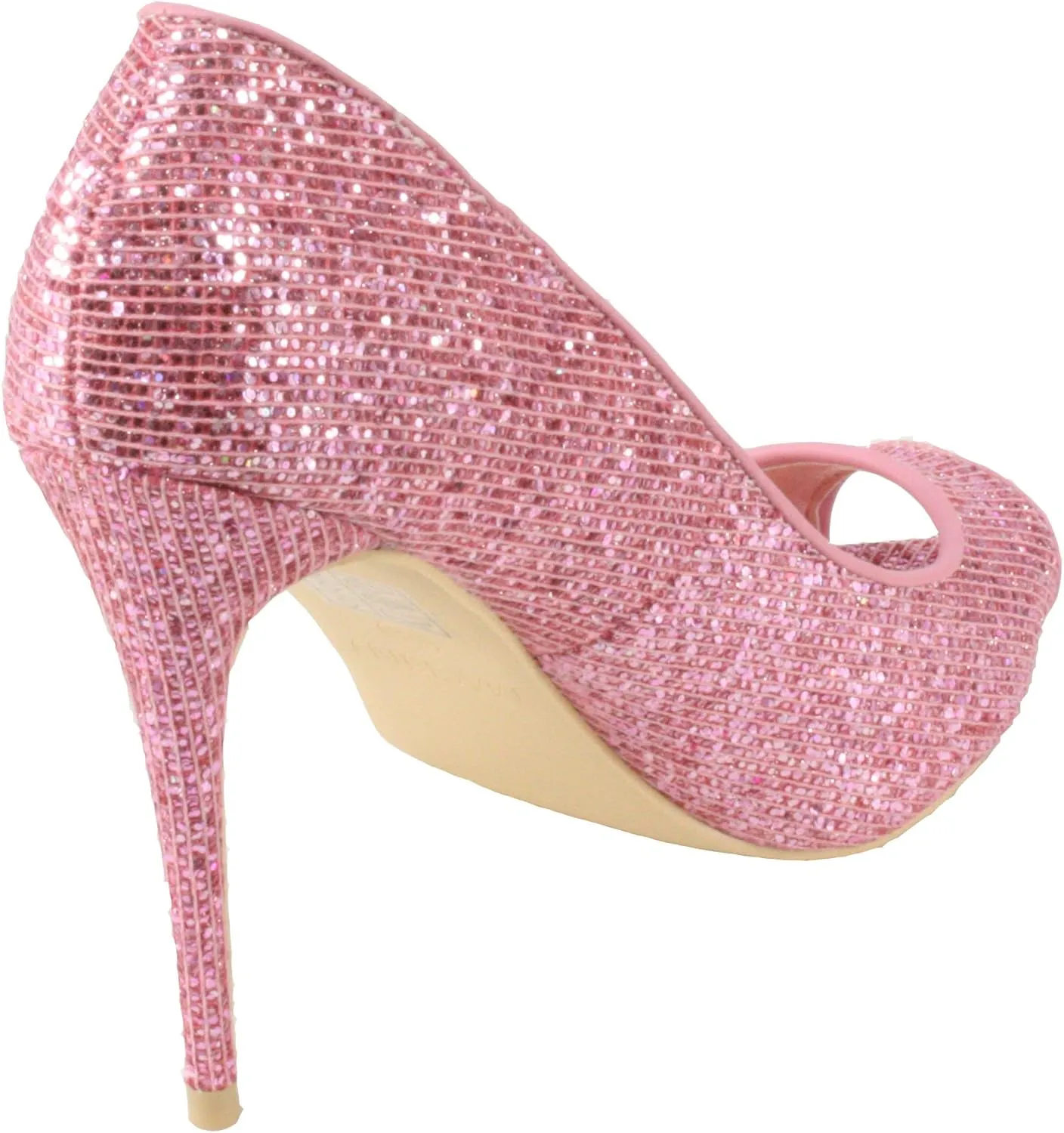 Women's Glitter Peep-Toe High Heel Dress Pumps (192-2)