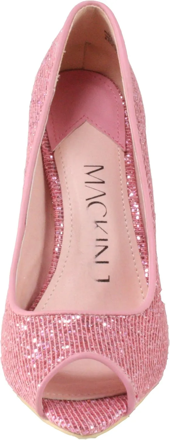 Women's Glitter Peep-Toe High Heel Dress Pumps (192-2)