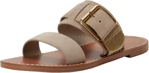 Women's HALLYN Flat Sandal, Taupe Suede 240, 9