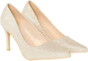 Women's High Stiletto Glitter Court Wide Cut Shoes