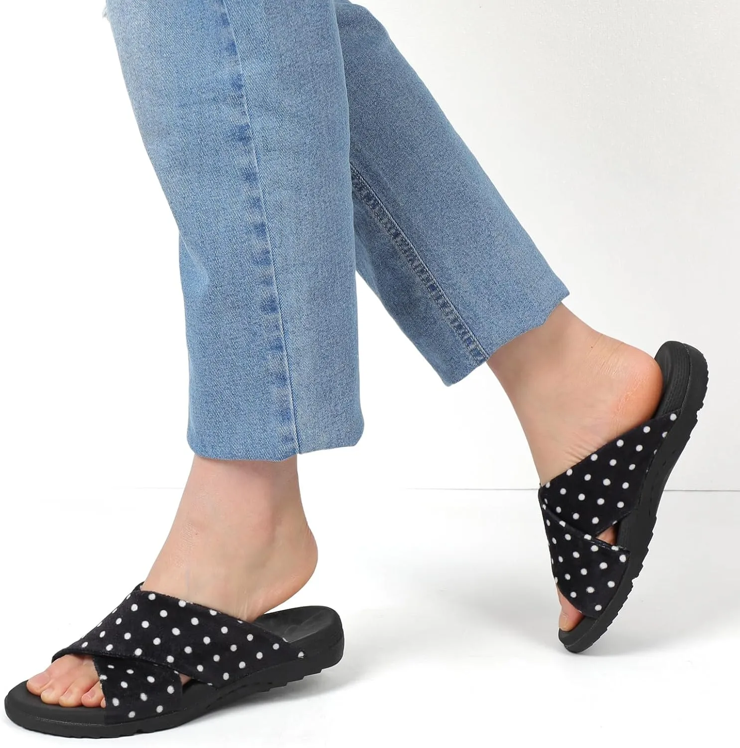 Womens House Slippers Comfy Arch Support Slides Slippers Ladies Open Toe House Shoes Summer Fall Indoor Outdoor Slides Size 6-10