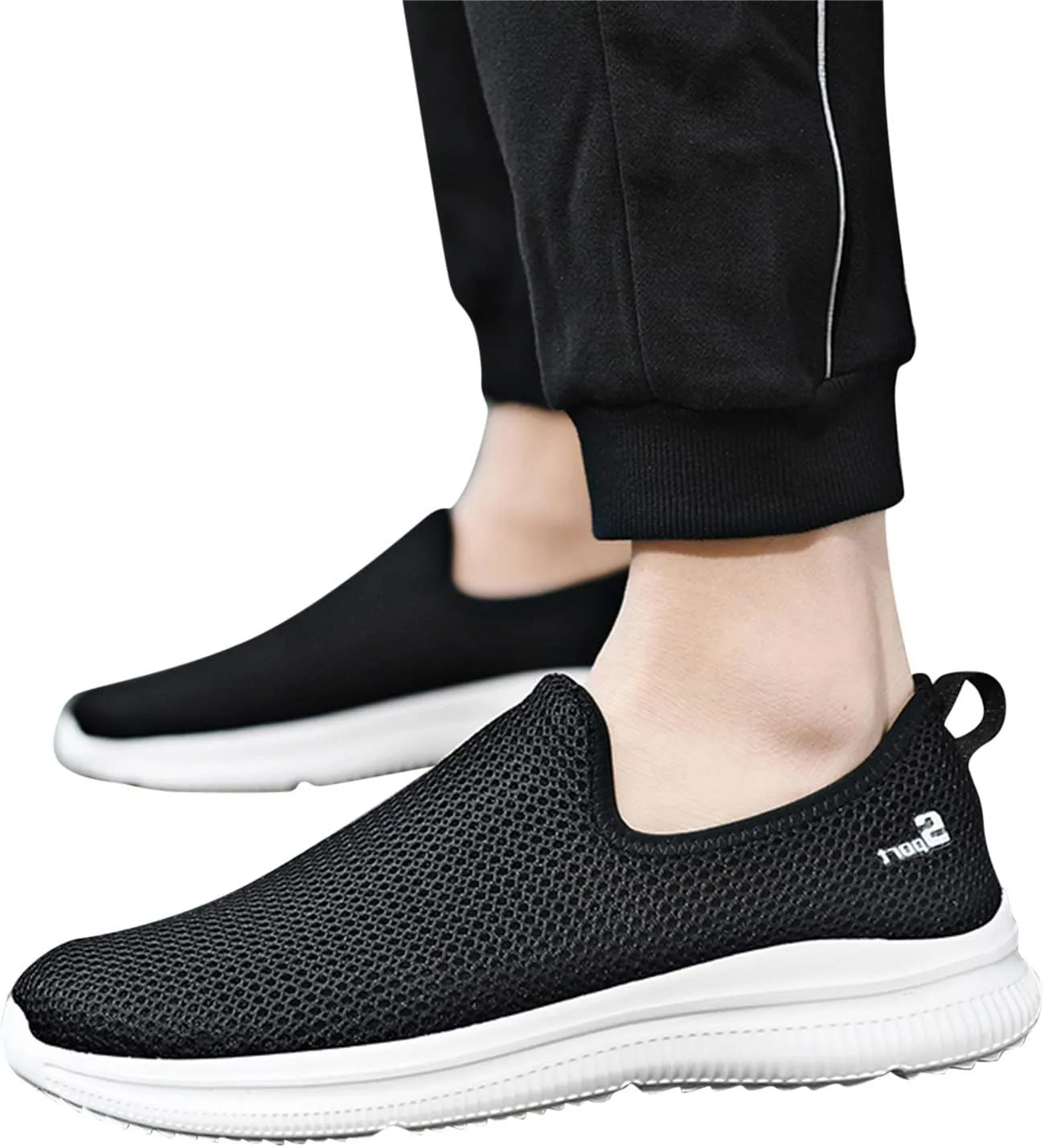 Women's Lightweight Slip On Walking Running Shoes Non Slip Work Shoes Women Slip On Men's Casual Dress Shoes Chunky Sneakers White Tennis Shoe White Loafers