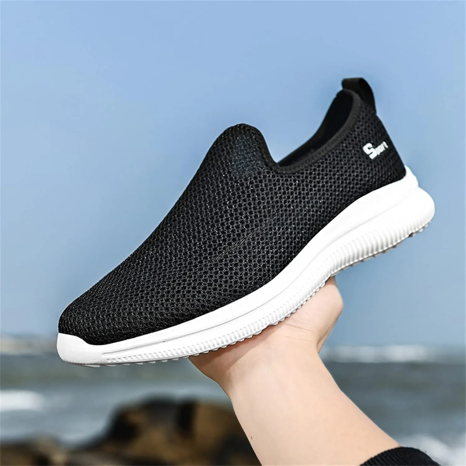 Women's Lightweight Slip On Walking Running Shoes Non Slip Work Shoes Women Slip On Men's Casual Dress Shoes Chunky Sneakers White Tennis Shoe White Loafers