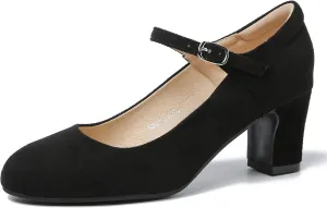 Women's Mary Jane Shoes Low Block Heel Round Toe Dress Office Work Church Pumps