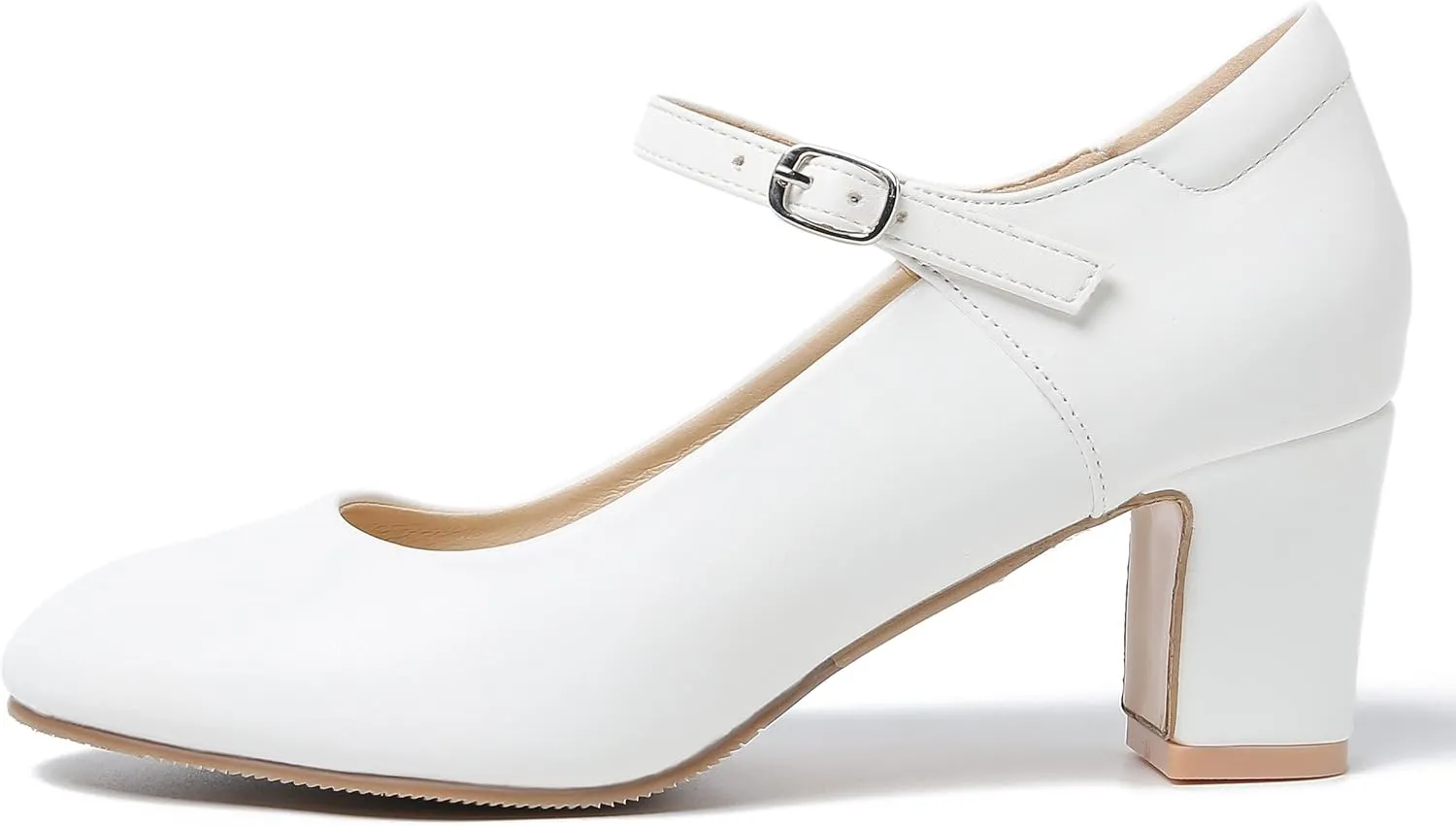 Women's Mary Jane Shoes Low Block Heel Round Toe Dress Office Work Church Pumps
