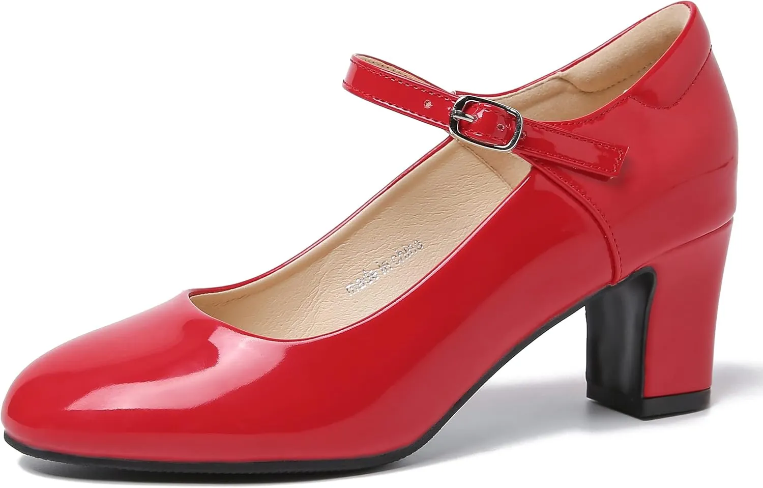 Women's Mary Jane Shoes Low Block Heel Round Toe Dress Office Work Church Pumps