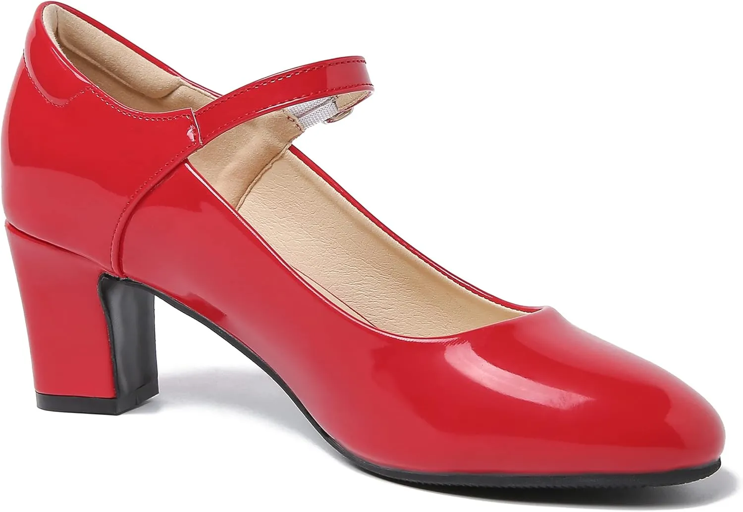 Women's Mary Jane Shoes Low Block Heel Round Toe Dress Office Work Church Pumps