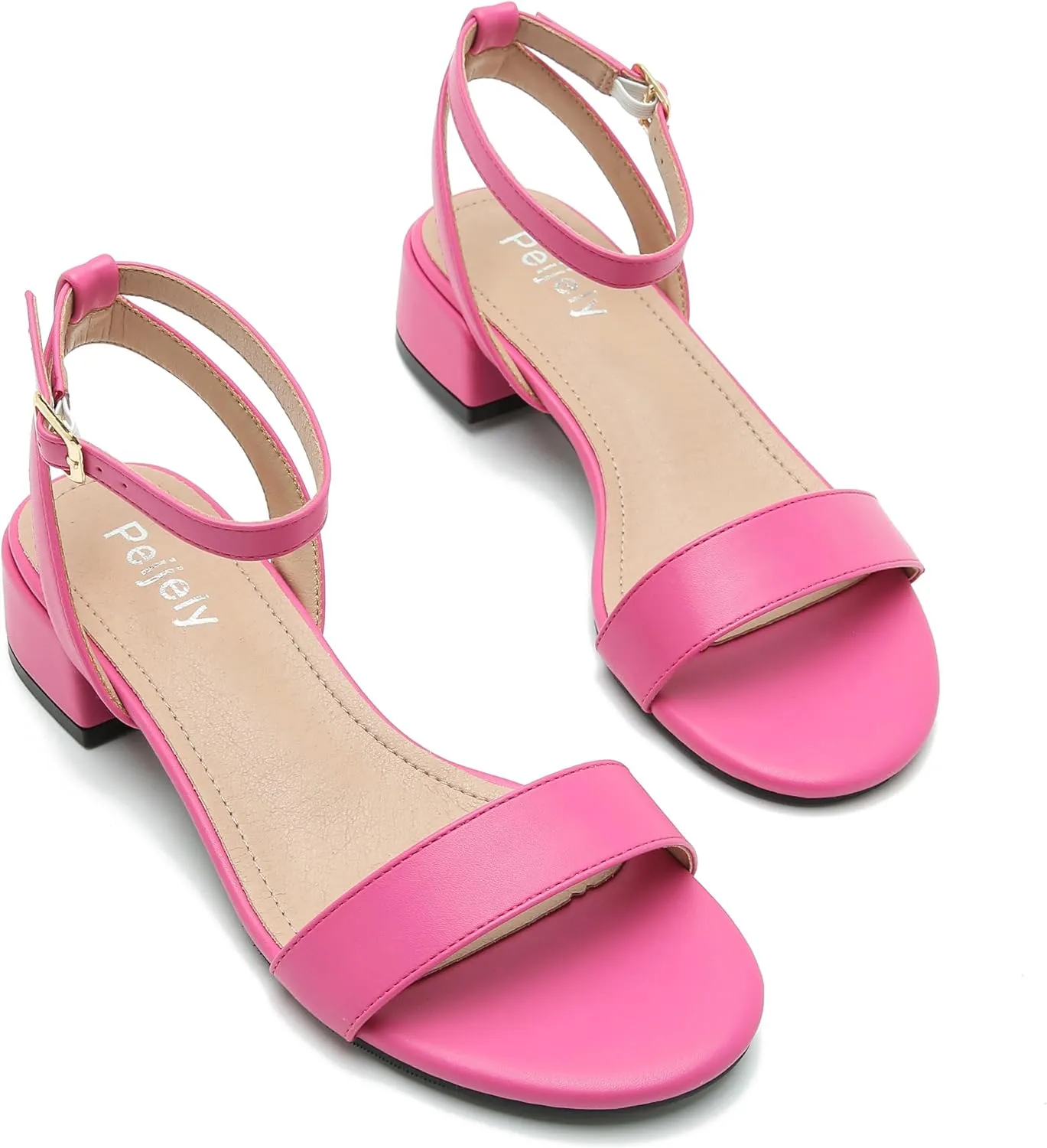 Women's Open Toe Ankle Strap Low Block Chunky Heels Sandals Party Dress Summer Shoes
