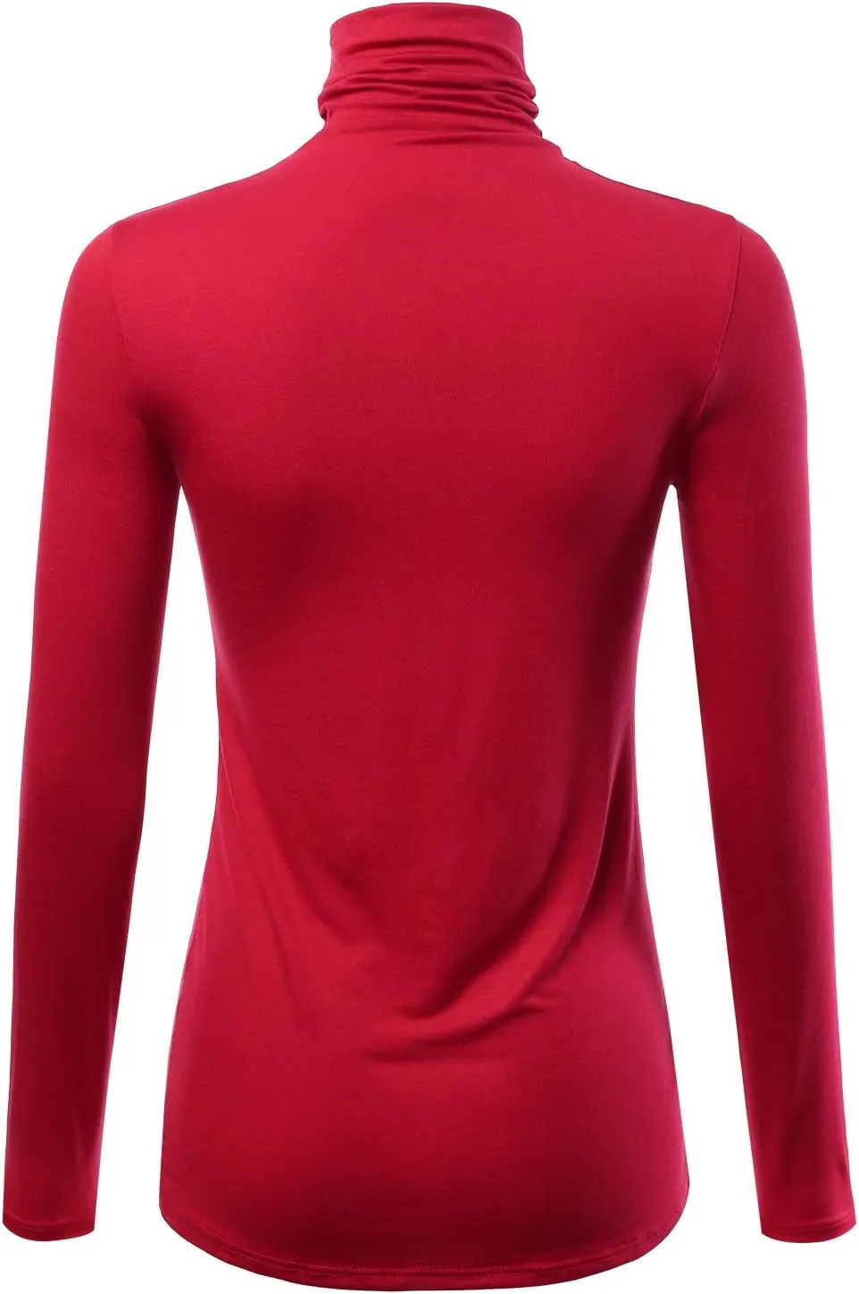 Womens Premium Long Sleeve Turtleneck Lightweight Pullover Top Sweater (S-3X, Made in USA)