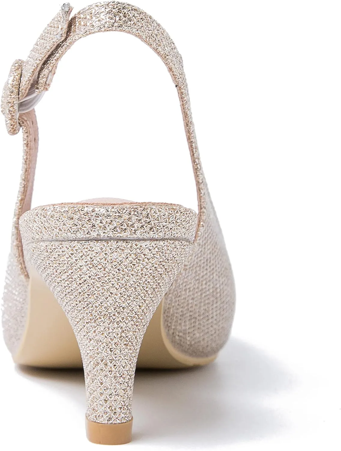 Women's Slingback Low Kitten Heels Closed Toe Pumps Work Dressy Shoes